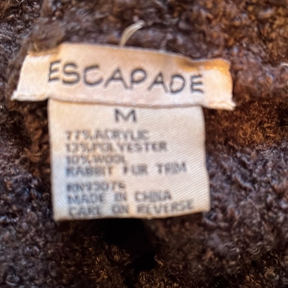 Chocolate Real Fur Trim Sweater - Picture 6 of 6